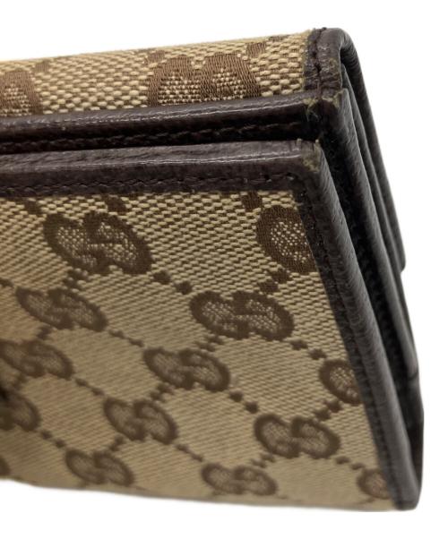 GUCCI（グッチ）GUCCI (グッチ) GGキャンバス 長財布 ブラウンの古着・服飾アイテム