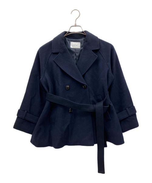 COHINA（コヒナ）COHINA (コヒナ) ウールビーバーミドル丈コート ネイビー サイズ:FREEの古着・服飾アイテム