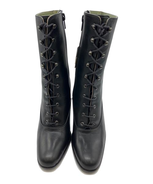 Yves Saint Laurent（イヴサンローラン）Yves Saint Laurent (イヴサンローラン) レースアップブーツ ブラック サイズ:22.5の古着・服飾アイテム