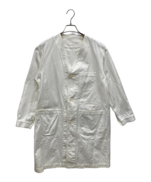 ゴーシュ（ゴーシュ）ゴーシュ (ゴーシュ) ノーカラーコート ホワイト サイズ:2の古着・服飾アイテム