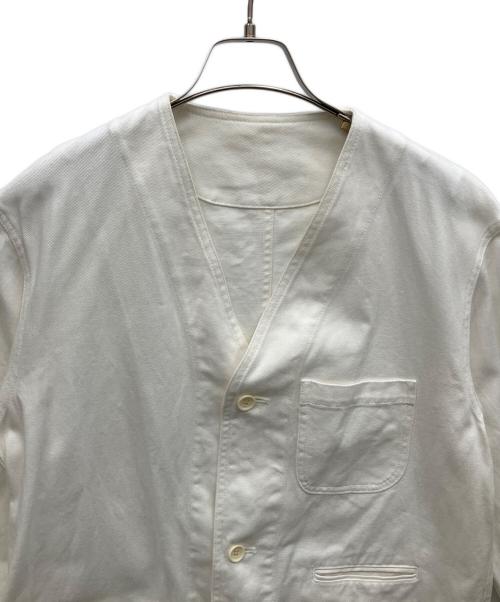 ゴーシュ（ゴーシュ）ゴーシュ (ゴーシュ) ノーカラーコート ホワイト サイズ:2の古着・服飾アイテム
