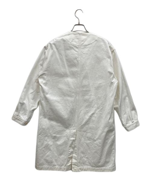 ゴーシュ（ゴーシュ）ゴーシュ (ゴーシュ) ノーカラーコート ホワイト サイズ:2の古着・服飾アイテム