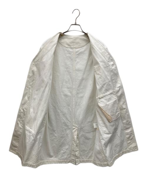 ゴーシュ（ゴーシュ）ゴーシュ (ゴーシュ) ノーカラーコート ホワイト サイズ:2の古着・服飾アイテム