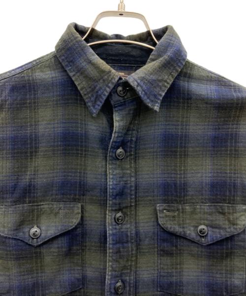 RRL（ダブルアールエル）RRL (ダブルアールエル) 長袖シャツ グリーン×ネイビー サイズ:無の古着・服飾アイテム