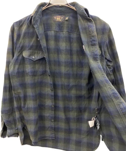RRL（ダブルアールエル）RRL (ダブルアールエル) 長袖シャツ グリーン×ネイビー サイズ:無の古着・服飾アイテム