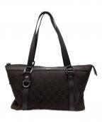 GUCCIグッチ）の古着「GGクリスタル トートバッグ」｜ブラウン