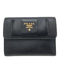 中古・古着通販】PRADA (プラダ) 3つ折り財布 ブラック｜ブランド