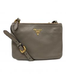 PRADA（プラダ）の古着「レザーショルダーバッグ」｜グレー