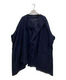 Y's（ワイズ）の古着「ノーカラーコート」｜ネイビー