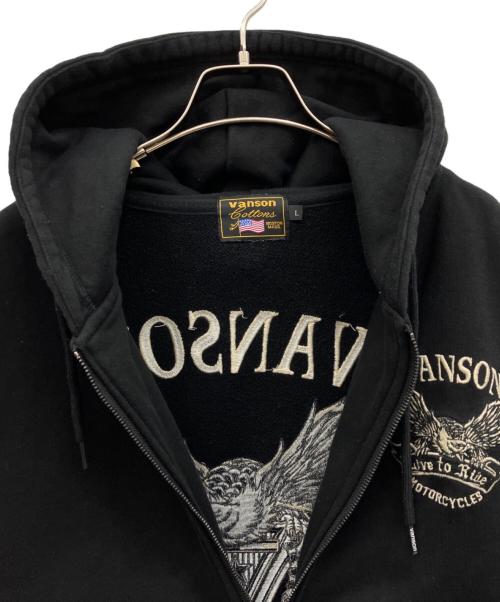 VANSON（バンソン）VANSON (バンソン) ジップパーカー ブラック サイズ:Lの古着・服飾アイテム
