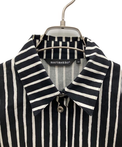 marimekko（マリメッコ）marimekko (マリメッコ) ヨカポイカ　長袖シャツ ブラック×ホワイト サイズ:34の古着・服飾アイテム