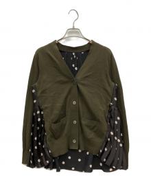 sacai（サカイ）の古着「薄手カーディガン」｜ブラック×オリーブ