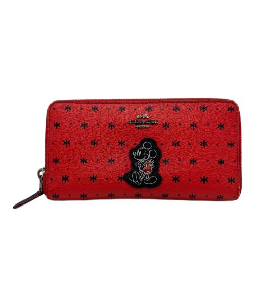 COACH（コーチ）COACH (コーチ) ラウンドファスナー財布 レッドの古着・服飾アイテム