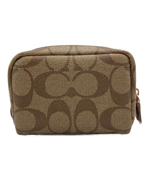COACH（コーチ）COACH (コーチ) コスメポーチ ブラウンの古着・服飾アイテム