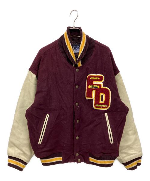 FIRST DOWN（ファーストダウン）FIRST DOWN (ファーストダウン) スタジャン ブラウン×ベージュ サイズ:Lの古着・服飾アイテム