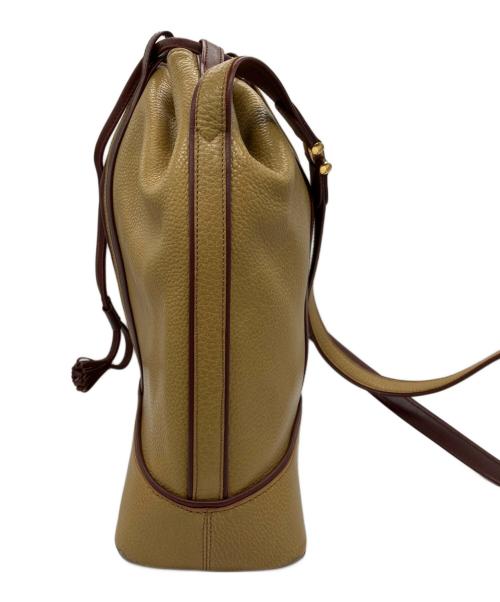 Cartier（カルティエ）Cartier (カルティエ) 巾着ショルダーバッグ ブラウン×レッドの古着・服飾アイテム