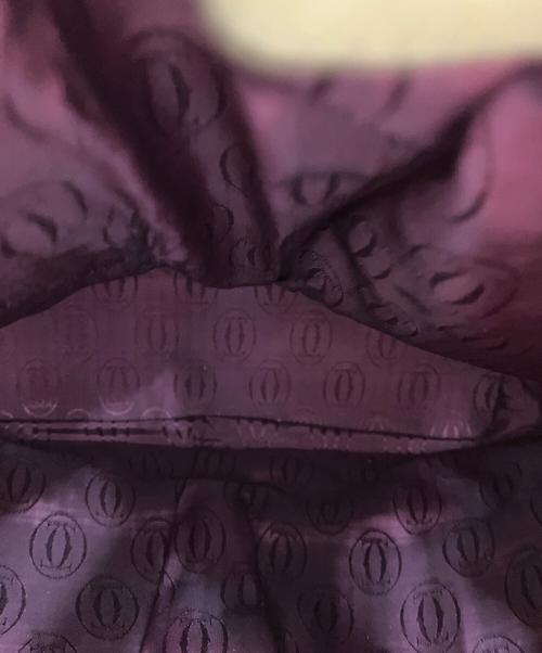 Cartier（カルティエ）Cartier (カルティエ) 巾着ショルダーバッグ ブラウン×レッドの古着・服飾アイテム