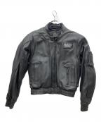 KADOYAカドヤ）の古着「レザージャケット」｜ブラック