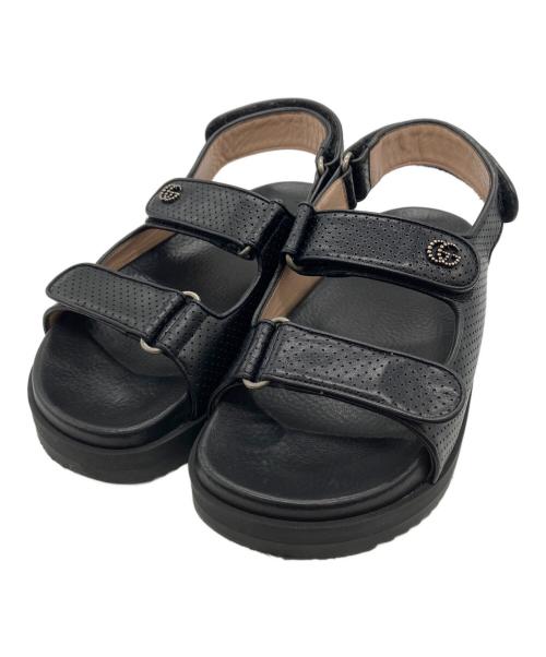 GUCCI（グッチ）GUCCI (グッチ) ダブルG シャークソール ストラップ サンダル ブラック サイズ:23.5の古着・服飾アイテム