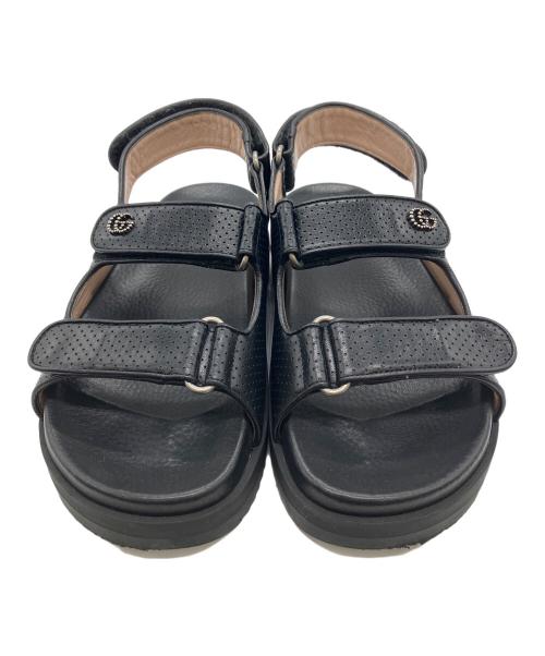 GUCCI（グッチ）GUCCI (グッチ) ダブルG シャークソール ストラップ サンダル ブラック サイズ:23.5の古着・服飾アイテム