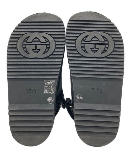 GUCCI（グッチ）GUCCI (グッチ) ダブルG シャークソール ストラップ サンダル ブラック サイズ:23.5の古着・服飾アイテム