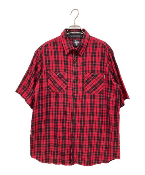 stussy（ステューシー）stussy (ステューシー) 半袖シャツ レッド サイズ:XLの古着・服飾アイテム