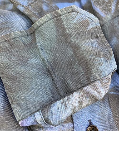 LOUIS VUITTON（ルイ ヴィトン）LOUIS VUITTON (ルイ ヴィトン) ソルトダミエ総柄シルクシャツ ブラック×ブルー サイズ:Mの古着・服飾アイテム