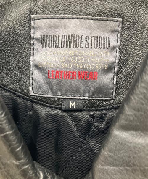 WORLDWIDE STUDIO（ー）WORLDWIDE STUDIO (ー) レザージャケット ブラック サイズ:Mの古着・服飾アイテム