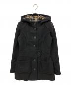BURBERRY BLUE LABELバーバリー ブルー レーベル）の古着「フーデッドコート」｜ブラック