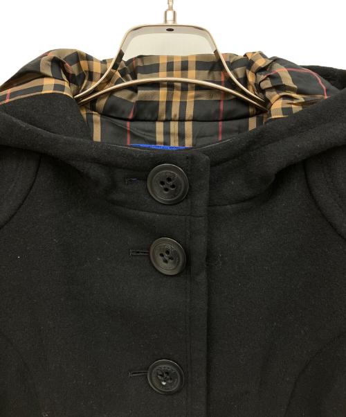 BURBERRY BLUE LABEL（バーバリー ブルー レーベル）BURBERRY BLUE LABEL (バーバリー ブルー レーベル) フーデッドコート ブラック サイズ:36の古着・服飾アイテム
