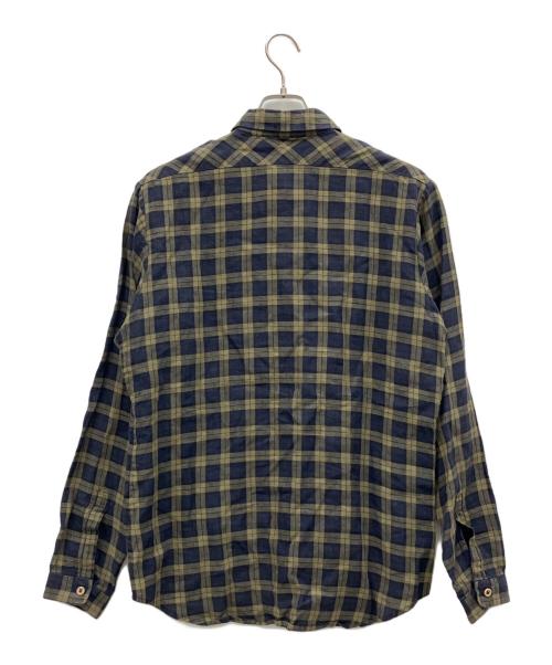 FRANK LEDER（フランクリーダー）FRANK LEDER (フランクリーダー) 長袖シャツ グリーン×ネイビー サイズ:Mの古着・服飾アイテム