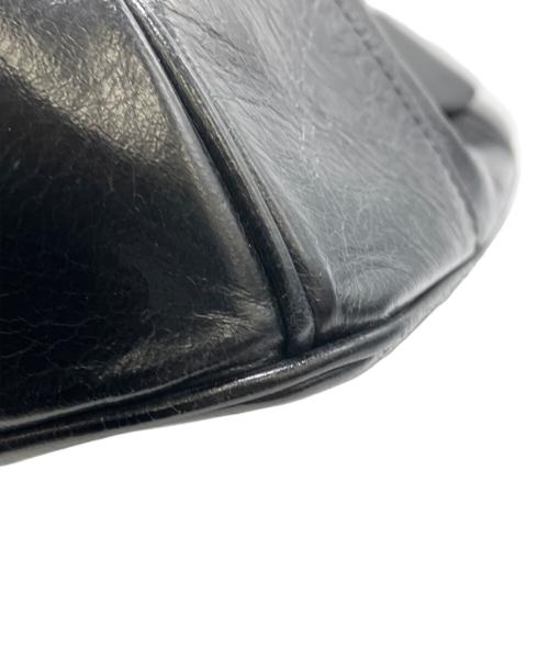 PRADA（プラダ）PRADA (プラダ) VITELLO SHINE　レザートートバッグ ブラックの古着・服飾アイテム