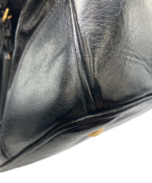PRADA（プラダ）PRADA (プラダ) VITELLO SHINE　レザートートバッグ ブラックの古着・服飾アイテム