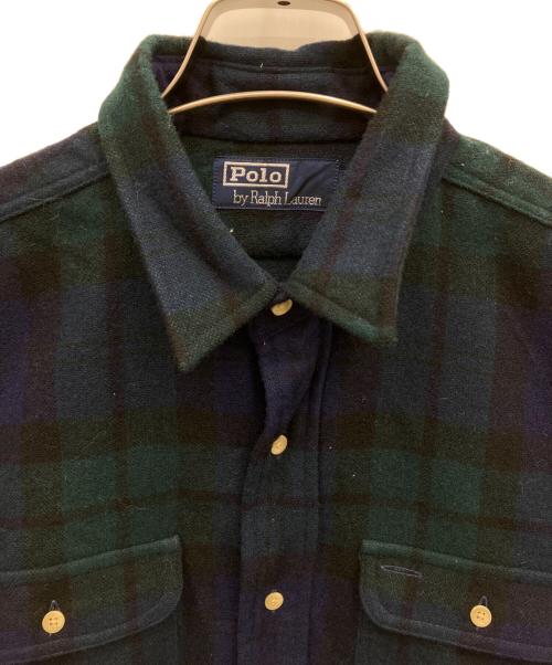POLO RALPH LAUREN（ポロ・ラルフローレン）POLO RALPH LAUREN (ポロ・ラルフローレン) 長袖シャツ ネイビー×グリーン サイズ:Lの古着・服飾アイテム