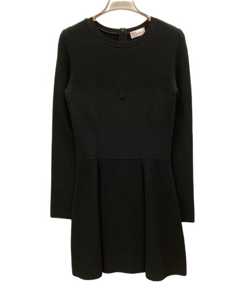 RED VALENTINO（レッドヴァレンティノ）RED VALENTINO (レッドヴァレンティノ) 長袖ワンピース ブラック サイズ:Sの古着・服飾アイテム