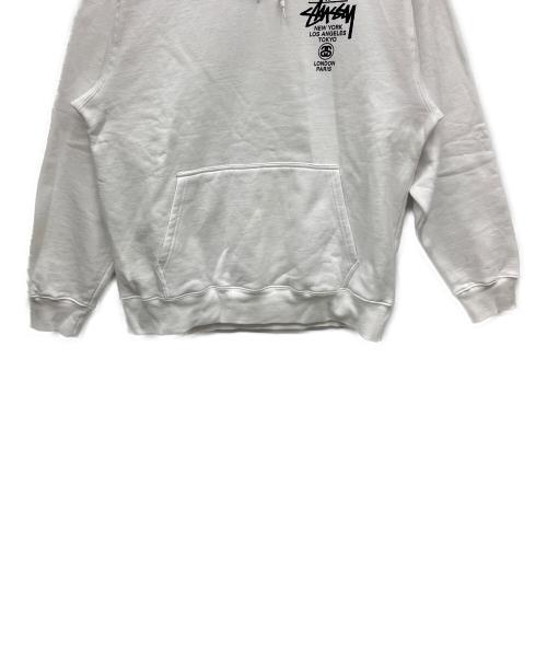 stussy（ステューシー）stussy (ステューシー) プルオーバーパーカー ホワイト サイズ:Lの古着・服飾アイテム