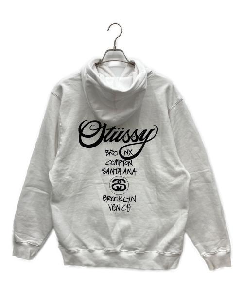 stussy（ステューシー）stussy (ステューシー) プルオーバーパーカー ホワイト サイズ:Lの古着・服飾アイテム