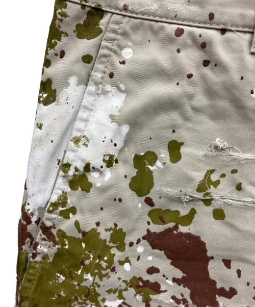 DSQUARED2（ディースクエアード）DSQUARED2 (ディースクエアード) ロゴペイントパンツ ベージュ サイズ:48の古着・服飾アイテム