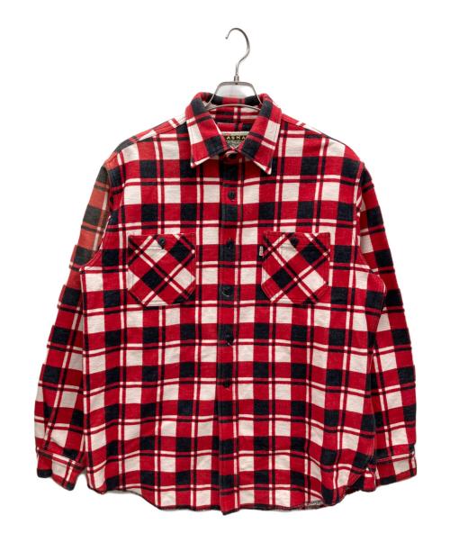 LEVI'S（リーバイス）LEVI'S (リーバイス) 長袖シャツ レッド×ホワイト サイズ:Lの古着・服飾アイテム