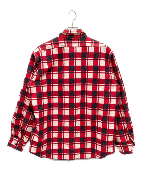 LEVI'S（リーバイス）LEVI'S (リーバイス) 長袖シャツ レッド×ホワイト サイズ:Lの古着・服飾アイテム