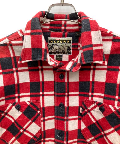 LEVI'S（リーバイス）LEVI'S (リーバイス) 長袖シャツ レッド×ホワイト サイズ:Lの古着・服飾アイテム