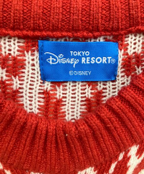 Disney RESORT（ディズニーリゾート）Disney RESORT (ディズニーリゾート) 厚手ニット レッド×ホワイト サイズ:MLの古着・服飾アイテム