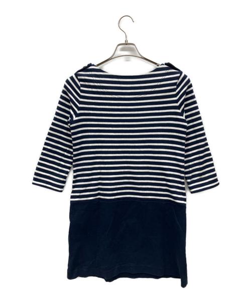 BURBERRY BLUE LABEL（バーバリー ブルー レーベル）BURBERRY BLUE LABEL (バーバリー ブルー レーベル) 長袖ワンピース ネイビー×ホワイト サイズ:38の古着・服飾アイテム
