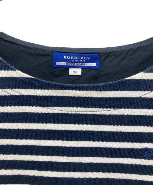 BURBERRY BLUE LABEL（バーバリー ブルー レーベル）BURBERRY BLUE LABEL (バーバリー ブルー レーベル) 長袖ワンピース ネイビー×ホワイト サイズ:38の古着・服飾アイテム