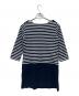 BURBERRY BLUE LABEL (バーバリー ブルー レーベル) 長袖ワンピース ネイビー×ホワイト サイズ:38：4000円