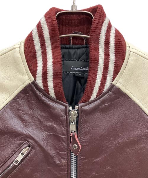 Liugoo Leathers（リューグーレザーズ）LIUGOO LEATHERS (リューグーレザーズ) レザースタジャン ブラウン×アイボリー サイズ:Mの古着・服飾アイテム