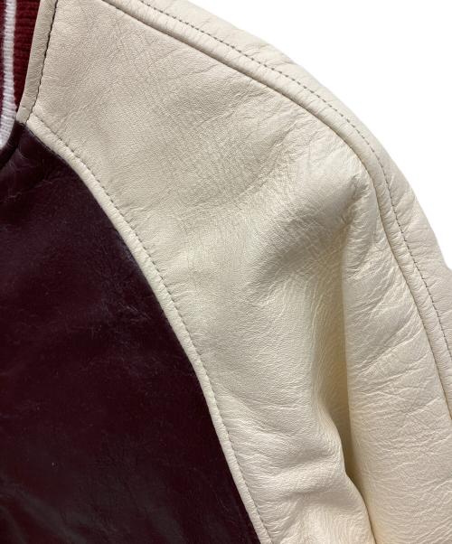 Liugoo Leathers（リューグーレザーズ）LIUGOO LEATHERS (リューグーレザーズ) レザースタジャン ブラウン×アイボリー サイズ:Mの古着・服飾アイテム