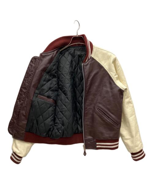 Liugoo Leathers（リューグーレザーズ）LIUGOO LEATHERS (リューグーレザーズ) レザースタジャン ブラウン×アイボリー サイズ:Mの古着・服飾アイテム