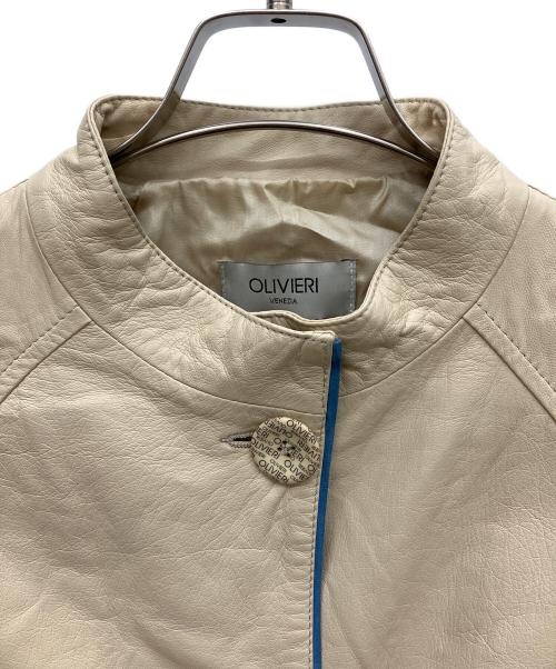 OLIVIERI（オリヴィエリ）OLIVIERI (オリヴィエリ) レザージャケット ベージュ サイズ:42の古着・服飾アイテム