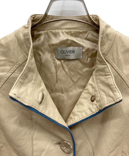 OLIVIERI（オリヴィエリ）OLIVIERI (オリヴィエリ) レザージャケット ベージュ サイズ:42の古着・服飾アイテム